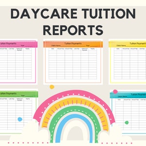 Daycare Tuition Reports | 14 Color-Coded Reports |