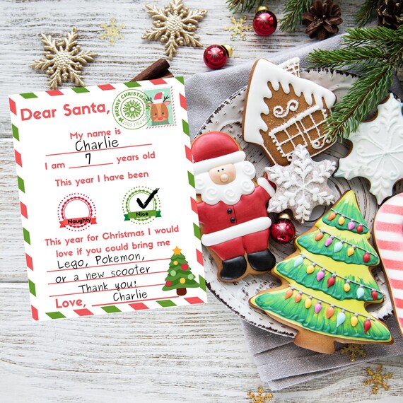 Printable Letter to Santa Claus, Dear Santa Letter Template