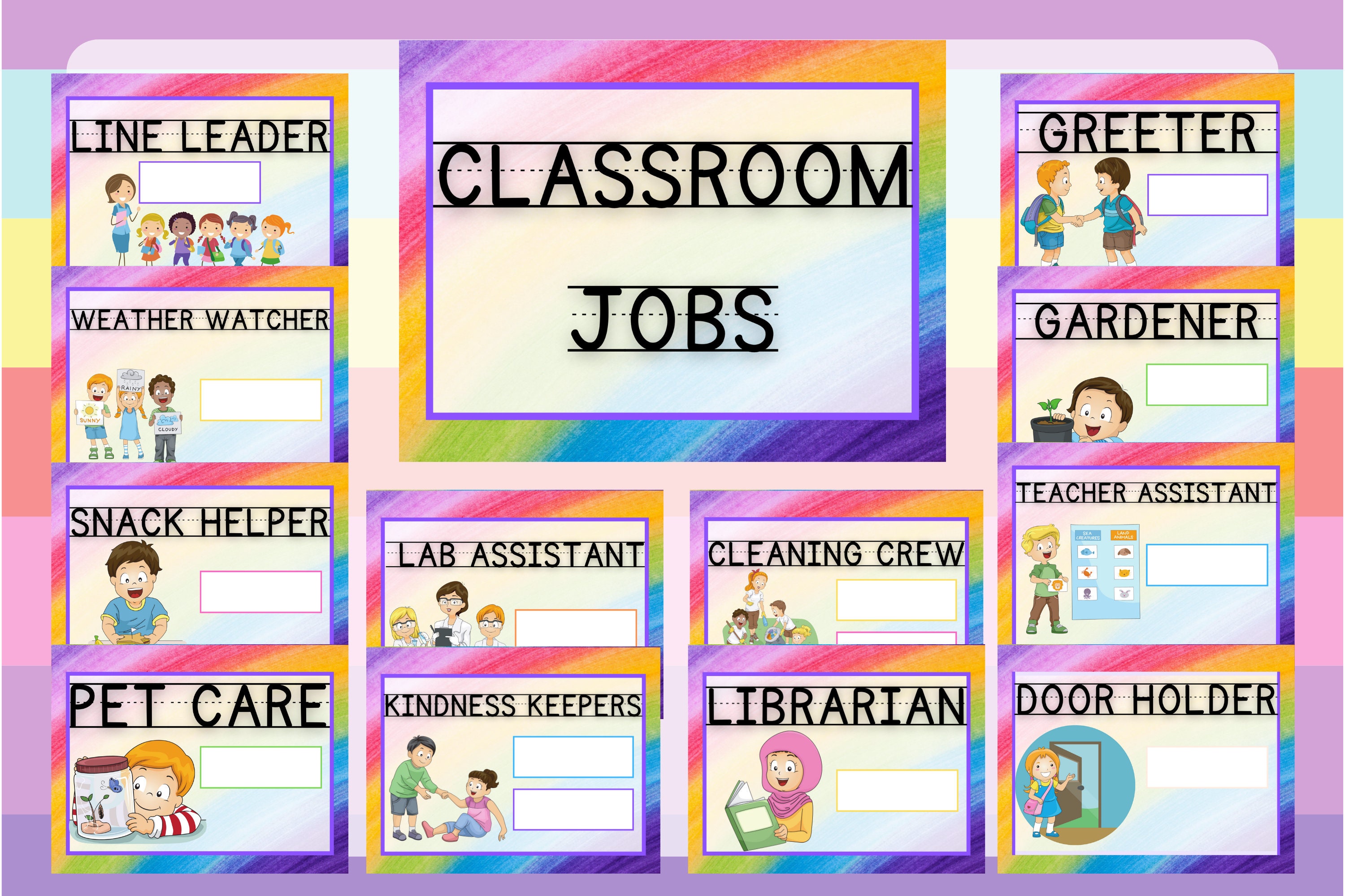 classroom-job-chart-for-your-home-daycare-childcare-etsy-finland