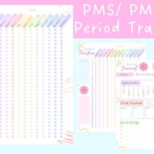PMS/ PMDD/ Periodetracker en journaal | Inclusief premenstruele dysfore stoornis | Symptoomtracker | Zelfzorgdagboek | Ovulatie-tracker