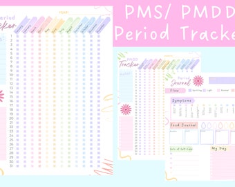 PMS/ PMDD/ Period Tracker and Journal | Premenstrual Dysphoric Disorder Inclusive | Symptom Tracker | Self-Care Journal | Ovulation Tracker