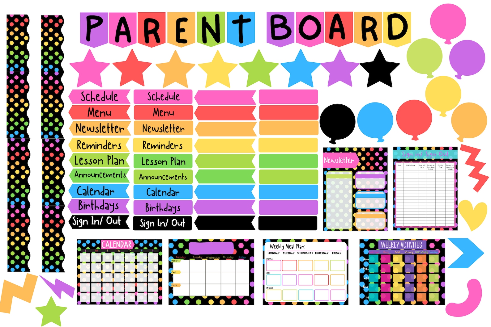 Daycare Parent Board Childcare Information Bulletin Board Etsy