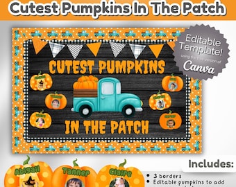 Cutest Pumpkins in the Patch Bulletin Board Kit | Classroom Decor | Daycare Childcare Center | Preschool | Fall Halloween Bulletin Board