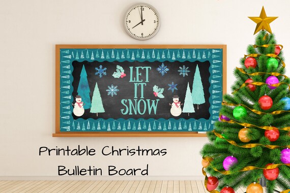 Let It Snow Christmas Classroom Bulletin Board Bulletin - Etsy