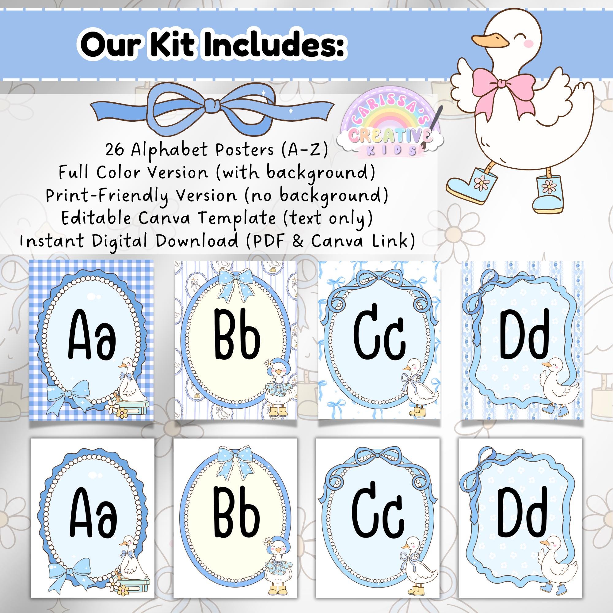 Classroom Alphabet Posters | ABC Playroom Prints Wall Decor | Daycare ...