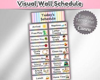 Printable Daily Schedule Cards for Daycares, Preschools & Childcare Centers | Editable Visual Cues/ Routine Cards | Classroom Organization