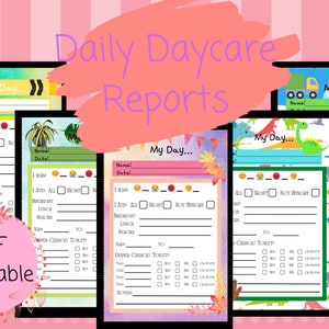 Daily Daycare Reports for Infants, toddlers or preschoolers