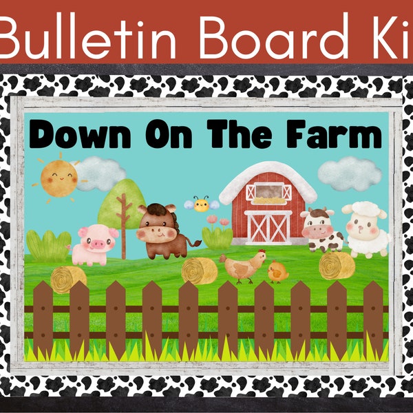 Down on the farm Bulletin Board Kit | Classroom Farm Decor | Daycare | Preschool | Childcare | Farm Bulletin Board Kit for Your Classroom!