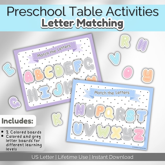 Letter Matching Toddler Quiet Time Book | Busy Book Digital Download PDF Printable | A to Z Montessori Alphabet Practice | Preschool Game