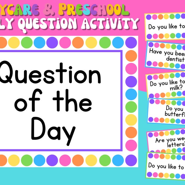 Pre K Question of the Day | Daycare or Preschool activity | Pre K Sight Words | Kindergarten sight words | Home Daycare | Childcare Center