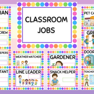 Cuadro de tareas para el aula / Para su guardería, centro de cuidado infantil, preescolar o aula en casa / Descarga instantánea e impresión desde su computadora en casa