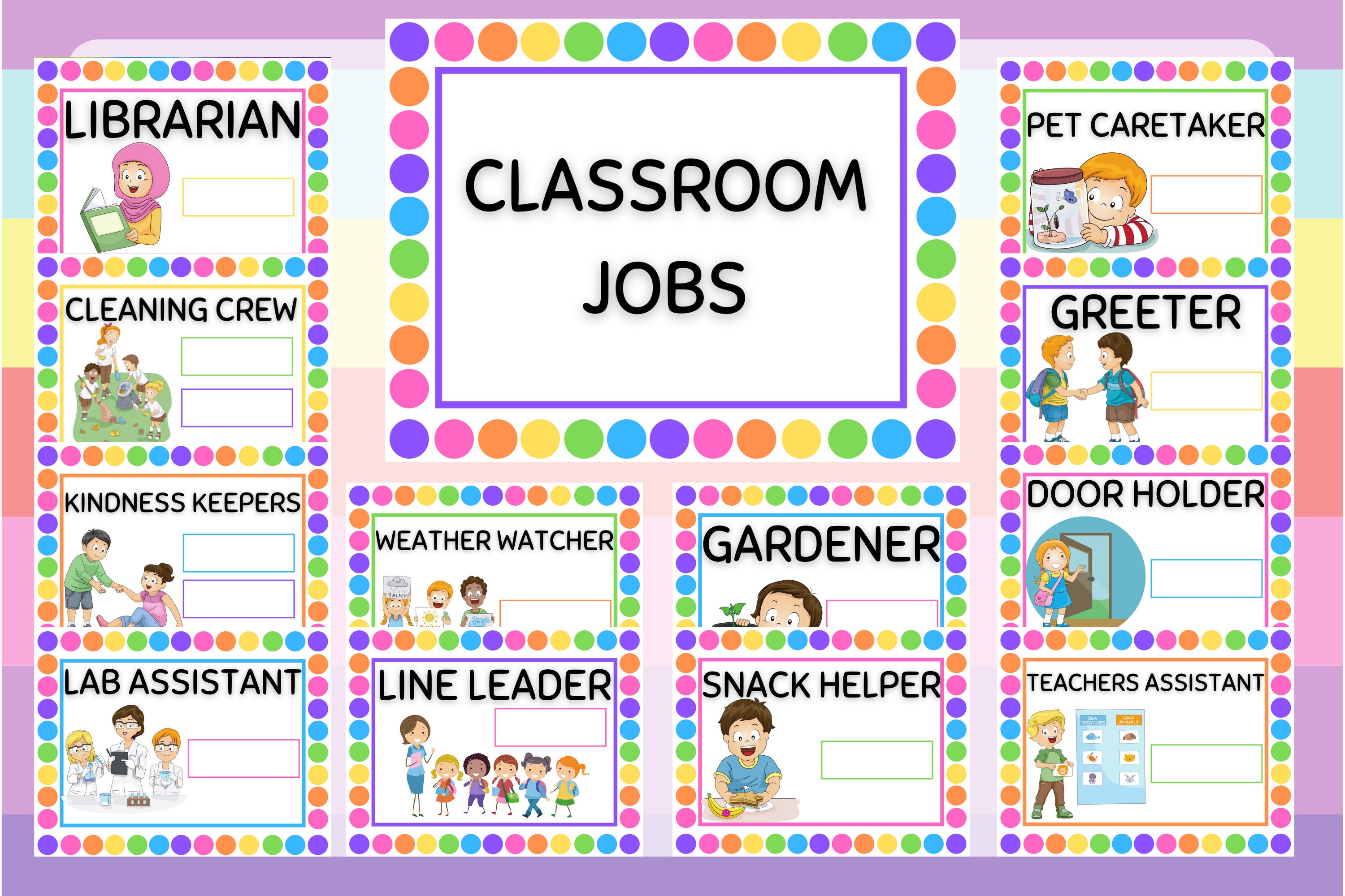 classroom-job-chart-for-your-home-daycare-childcare-etsy