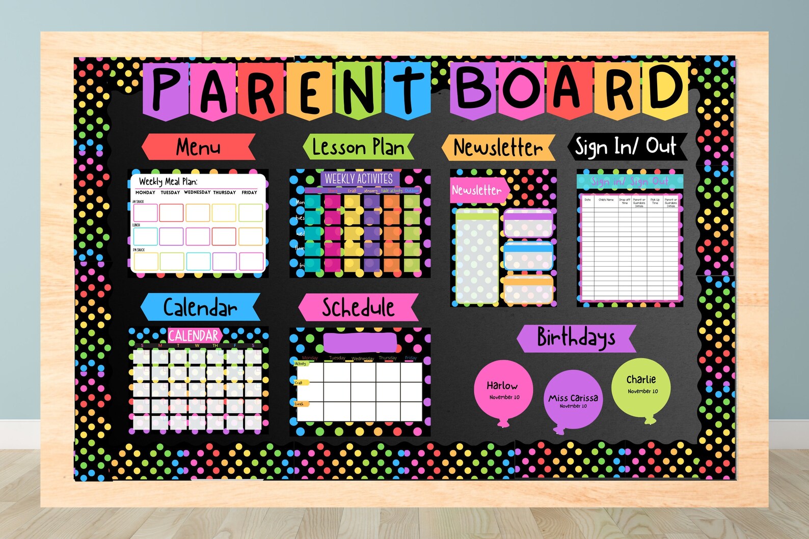Daycare Parent Board Childcare Information Bulletin Board Etsy