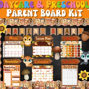 Daycare Parent Board| Childcare Information Bulletin Board Templates | Home Daycare Greeting Board | Daycare Organization