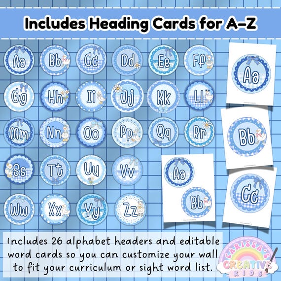 Editable Word Wall Display • A–Z Alphabet Headers + Sight Word