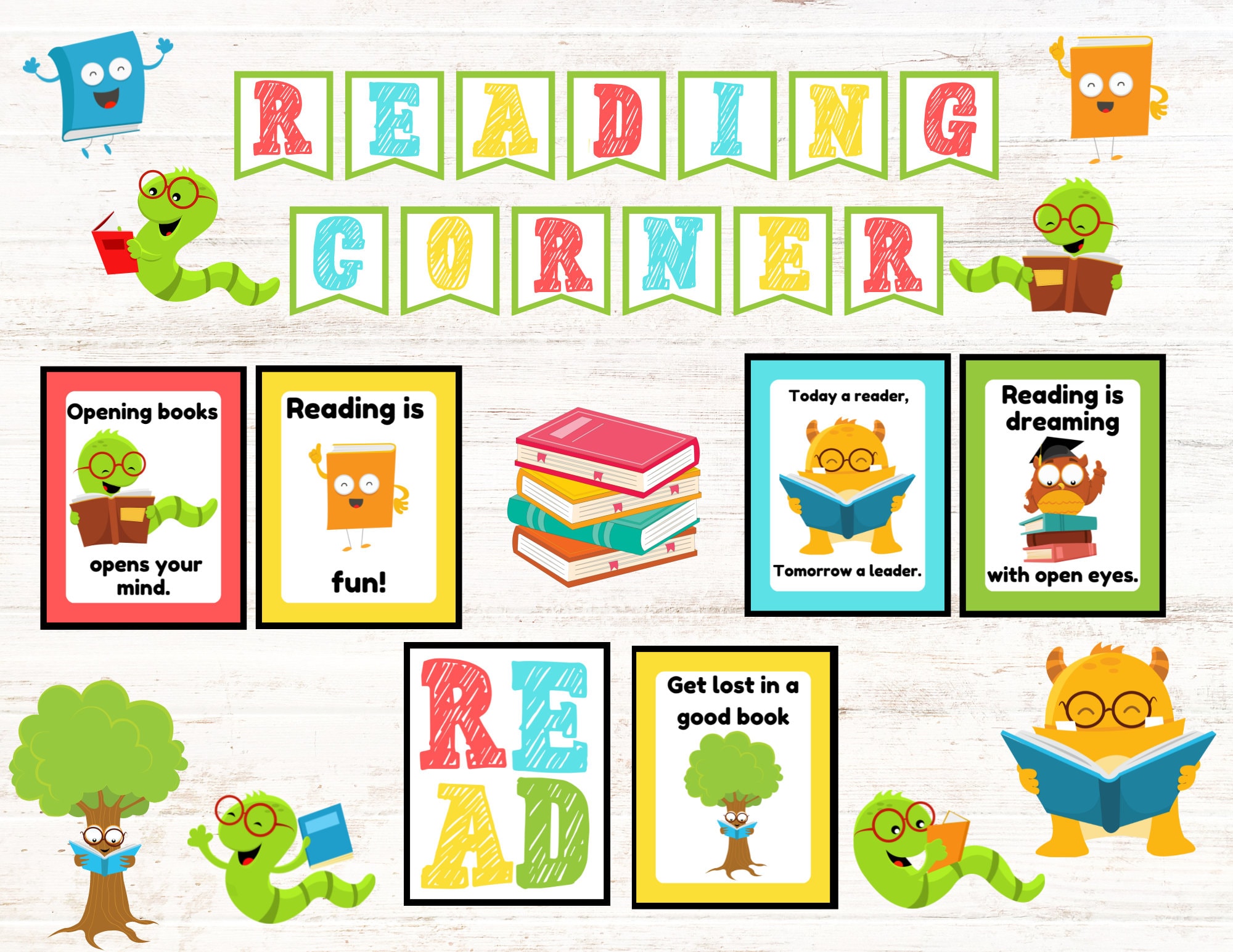Daycare Reading Corner Bulletin Board Preschool Reading Etsy