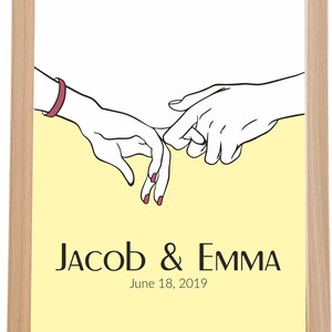 Holding hands line art. Personalized gift. Line drawing print. Couple hands print. Home decor. Wall art. Anniversary Wedding art Printable