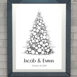 GUEST BOOK Alternative Wedding Guest Book Signature Tree pine tree Custom wedding guestbook rustic wedding Wedding Book Digital Download