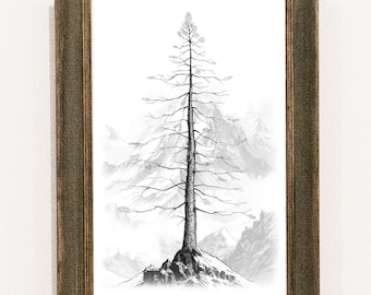 Mountain Guest Book, Wedding Guest Book Alternative, Signature Tree, PINE TREE, Custom wedding guestbook, Adventure book Birthday guest book