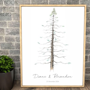 Alternativa al LIBRO DEGLI OSPITI per matrimonio. Libro degli ospiti per matrimonio - Signature Tree, PINO Libro degli ospiti personalizzato per matrimonio rustico, 150 ospiti