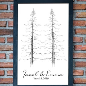 wedding guest book alternative Wedding Guest Book Signature Tree pine tree Custom wedding guestbook rustic Wedding Book Digital Download