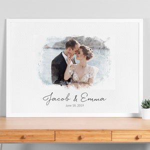 Custom Wedding Portrait, Custom Portrait, Digital Watercolor Couple, Custom Couple gift, Painting From Photo Digital Watercolor Illustration