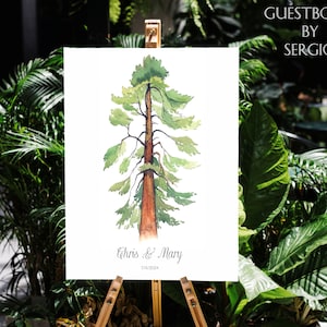 LIBRO DEGLI OSPITI Libro degli ospiti alternativo per il matrimonio dell'albero di pino Libro degli ospiti del matrimonio personalizzato regalo di nozze rustico dei genitori, matrimonio celeste, 25° anniversario