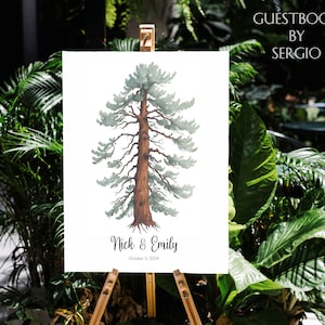 libro degli ospiti PINO albero Signature Tree Acquerello Alternativa Libro degli ospiti per matrimonio Libro degli ospiti per matrimonio personalizzato Libro degli ospiti per matrimonio rustico Libro per 60° anniversario