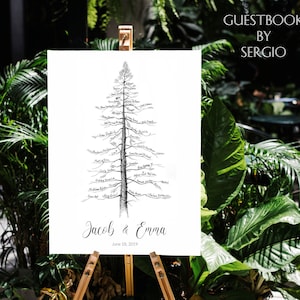 Libro degli ospiti di matrimonio alternativo, Idee per il libro degli ospiti di matrimonio, Albero di pino, Libro degli ospiti di nozze personalizzato, rustico, Libro degli ospiti di laurea, Libro di nozze