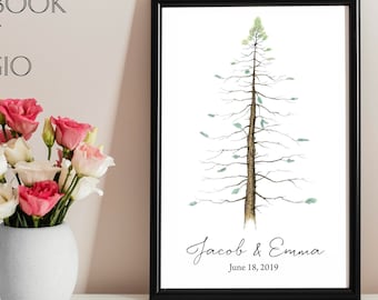 Wedding Guest Book - Eternal Redwood Guestbook Alternative, Signature Tree, Pine Tree, Fingerprint Tree, wedding sign-in wedding guestbook