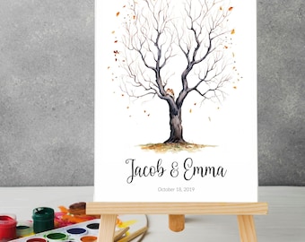 Wedding Guest Book Alternative Fingerprint Tree, Guestbook artwork, Unique Rustic Wedding, Creative For Outdoor, Wedding Ideas, Wedding Fall