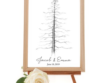 Rustic Wedding Guest Book - Country Wedding, Guestbook Alternative, Signature Tree, Pine tree, unique guest book, housewarming gift