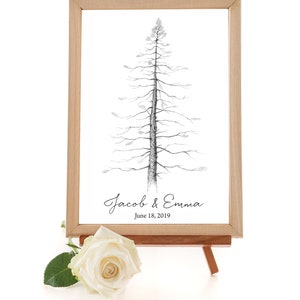 Rustic Wedding Guest Book - Country Wedding, Guestbook Alternative, Signature Tree, Pine tree, unique guest book, housewarming gift