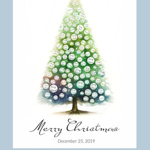 Christmas Guest Book: Wedding Guest Book Alternative. Winter Tree Signature Tree. Custom Wedding Book for 100 guests. PRINT on Art Paper