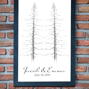 Wedding guest book alternative - 300 guests | Wedding Guest Book | Signature Tree | Pine tree | Custom wedding guestbook rustic Wedding Book