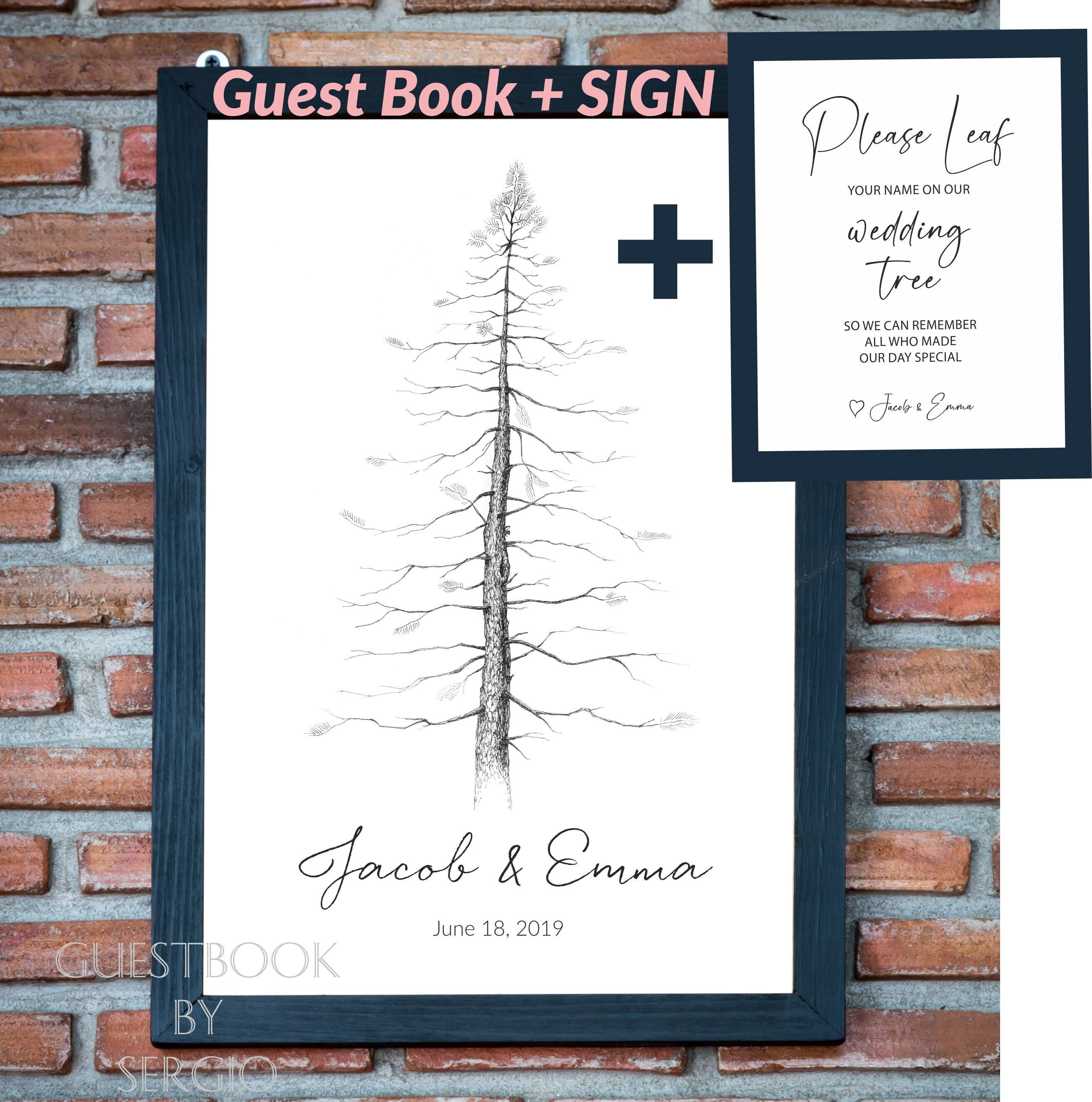 Cabin Guest Book, Pine Tree Silhouettes, Mountains, Personalized – Sunny &  Clear