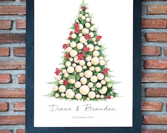 Winter Wedding Guest Book Ideas: Creative Snowy Pine Tree Guestbook, Memorable Wedding Gift, Rustic Wedding Guest Book Ideas, 75 Guests
