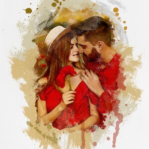 Custom Portrait From Photo,, Personalized Gift For Her, Anniversary Gift, Couples Gift, Family Portrait, Wedding Gift, Engagement Gift