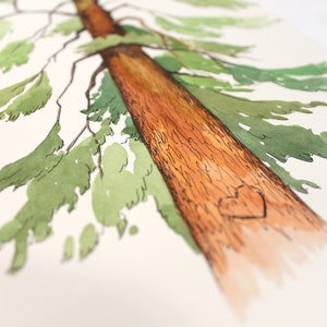 Libro degli ospiti di matrimonio alternativo Albero della firma Albero di pino dell'acquerello Libro degli ospiti di matrimonio personalizzato matrimonio rustico Libro di nozze STAMPA 150 ospiti