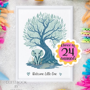 Baby Shower Guest Book Sign Elephant baby shower Boy baby shower Guest Book Alternative Custom Guest book guest book ideas Digital Download