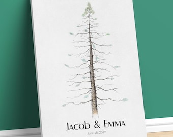GUEST BOOK Alternative Wedding. Guest Book Signature Tree. pine tree Custom wedding guestbook rustic wedding Wedding Book PRINT 150 Guests