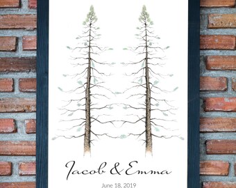 Rustic Wedding Guest Book - Country Wedding, Guestbook Alternative, Signature Tree, Pine tree, unique guest book, housewarming gift, home