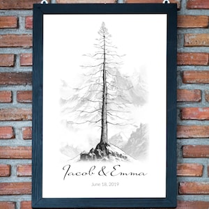Libro degli ospiti di montagna, Alternativa al libro degli ospiti di matrimonio, Albero delle firme, ALBERO DI PINO, Libro degli ospiti di nozze personalizzato, Libro delle avventure Libro degli ospiti di compleanno