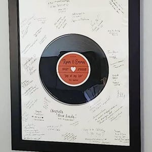 Custom Vinyl Record, RECORD GUEST BOOK, Wedding Guest Book Alternative Printable, Music Wedding Song, Unique Wedding Guestbook, Canvas Print