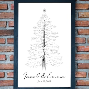 LIBRO DEGLI OSPITI invernale Cartello alternativo per albero - Libro degli ospiti per matrimonio Firma Albero pino Libro degli ospiti per matrimonio personalizzato Libro degli ospiti per matrimonio Albero di Natale