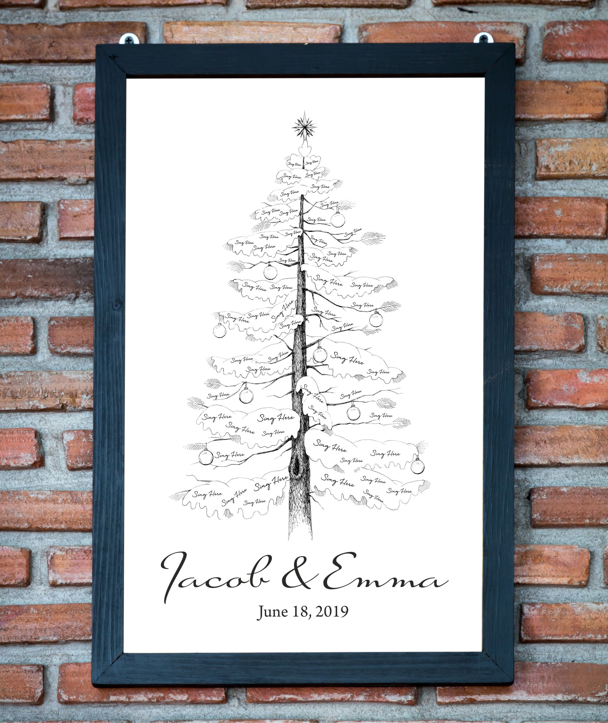 Winter GUEST BOOK Alternative Winter Tree Sign Wedding Guest Book ...