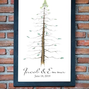 Libro degli ospiti di nozze - Alternativa al libro degli ospiti di sequoia eterna, Albero delle firme, Albero di pino, Albero delle impronte digitali, Libro degli ospiti di nozze con accesso al matrimonio