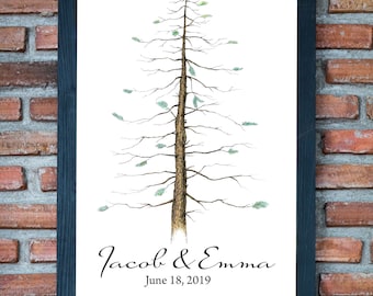 Wedding Guest Book - Eternal Redwood Guestbook Alternative, Signature Tree, Pine Tree, Fingerprint Tree, wedding sign-in wedding guestbook