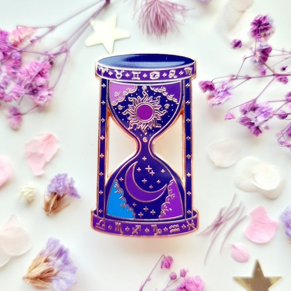 Day & Night Sternzeichen Sanduhr - Emaille Pin - Cosmic Witch Kollektion
