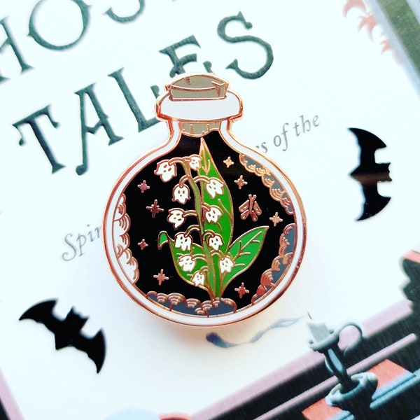 Ghostly Lily of the Valley Potion - Glow in the Dark Enamel Pin - All Hallows’ Collection